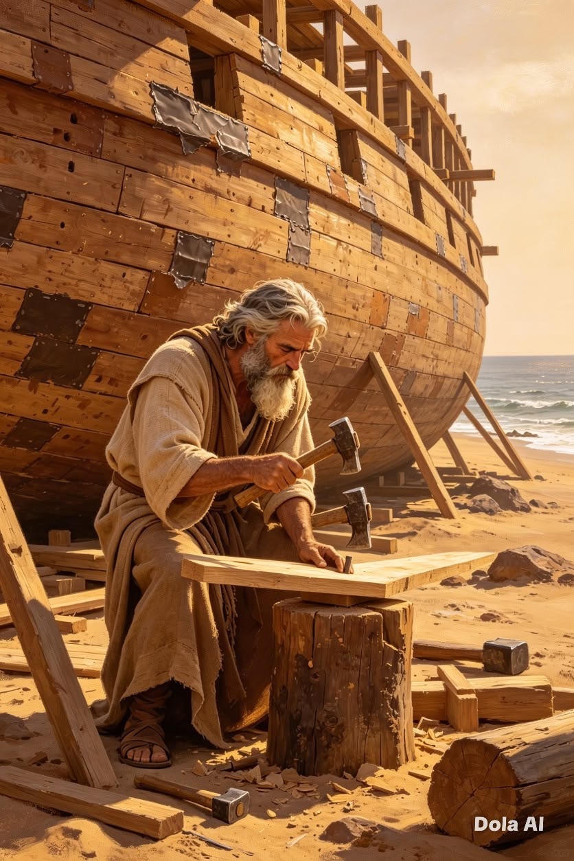 Noah building the ark
