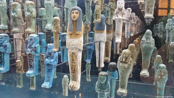 A collection of ancient Egyptian shabti figurines