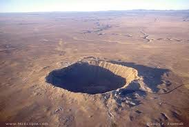 Aerial view of Meteor Crater in Arizona